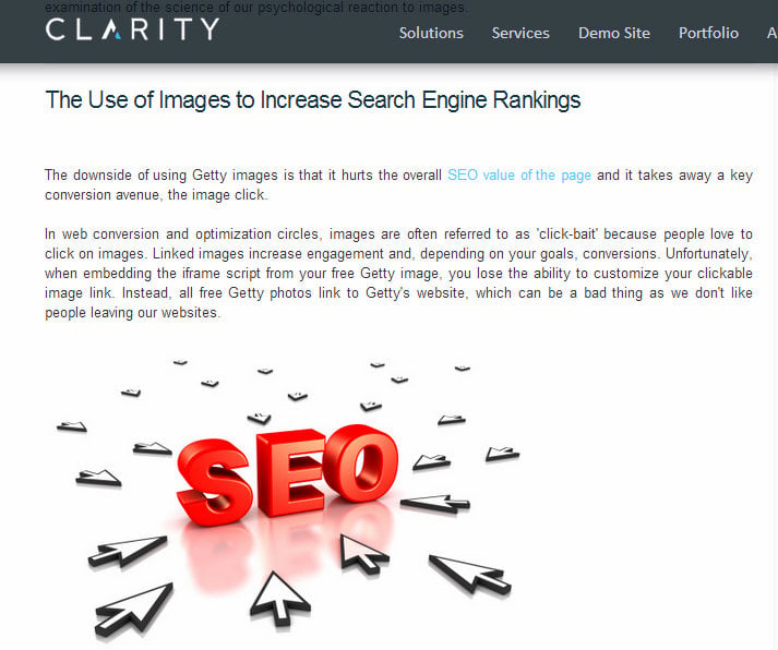 how to use images to improve search engine rankings of a b2b website